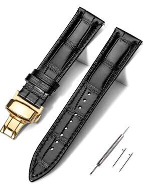 Stylish Croco Leather Watch Bands for Men & Women, Quick Release, 18mm-24mm